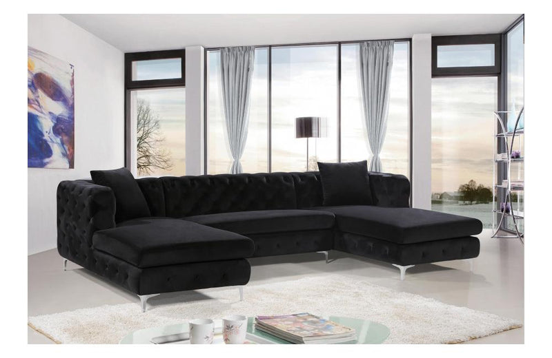 Avri Black Sectional Sofa