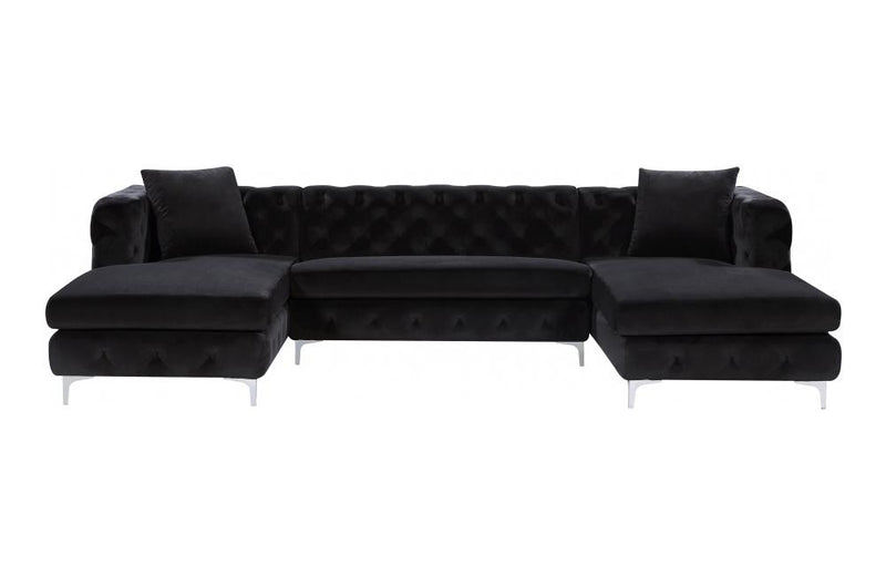 Avri Black Sectional Sofa