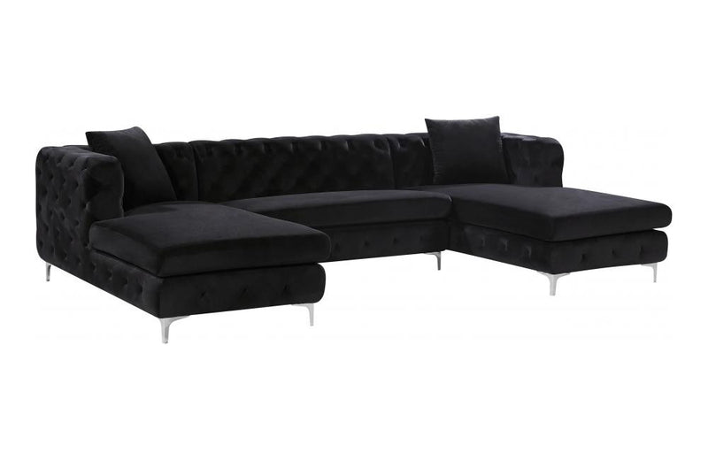 Avri Black Sectional Sofa