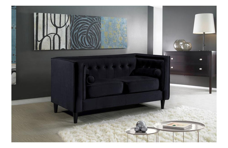 Beech Black Love Seat