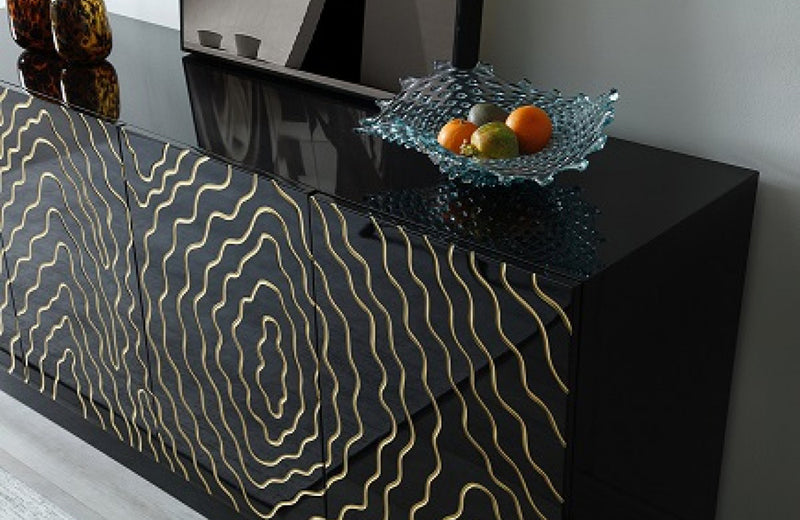 Modrest Jonah Modern Black and Gold Buffet