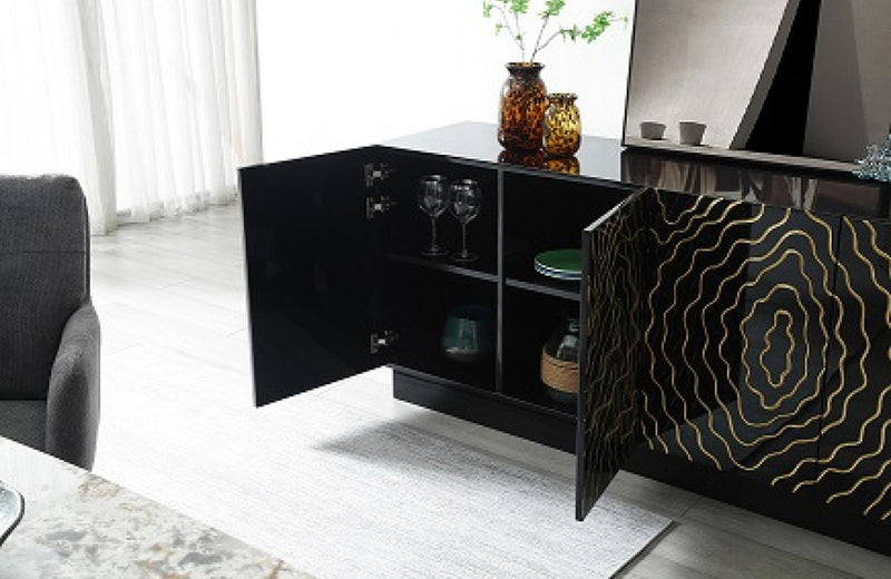 Modrest Jonah Modern Black and Gold Buffet