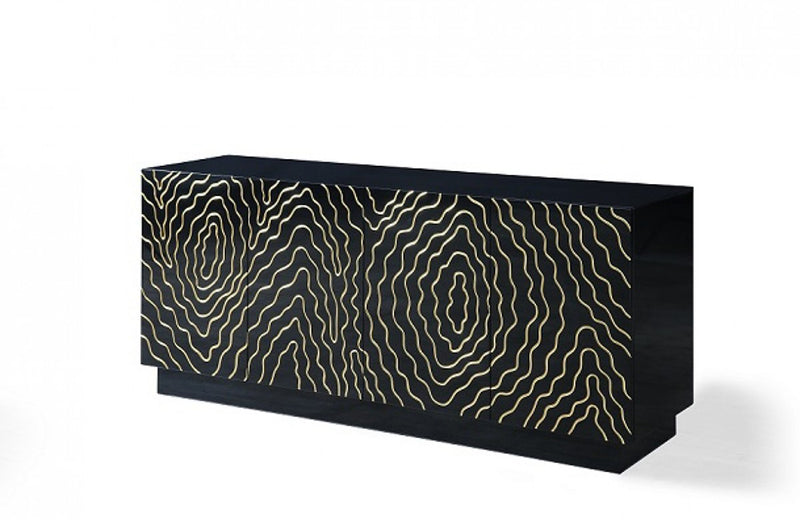 Modrest Jonah Modern Black and Gold Buffet