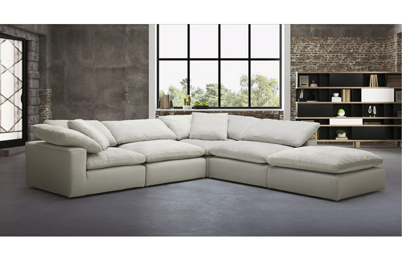 Divani Casa Unity Modern White L- Shaped Reversible Sectional Sofa