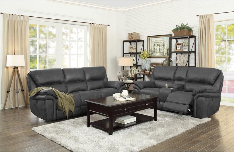 Gordon Gray Fabric Reclining Sofa Set