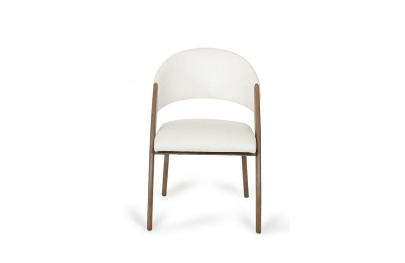 Lucas Modern Cream & Walnut Dining Chair