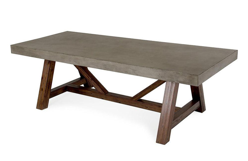 Revok Modern Concrete & Acacia Dining Table