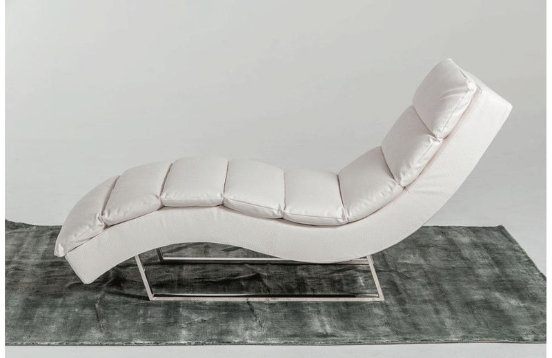 Trance Modern Leatherette Chaise White