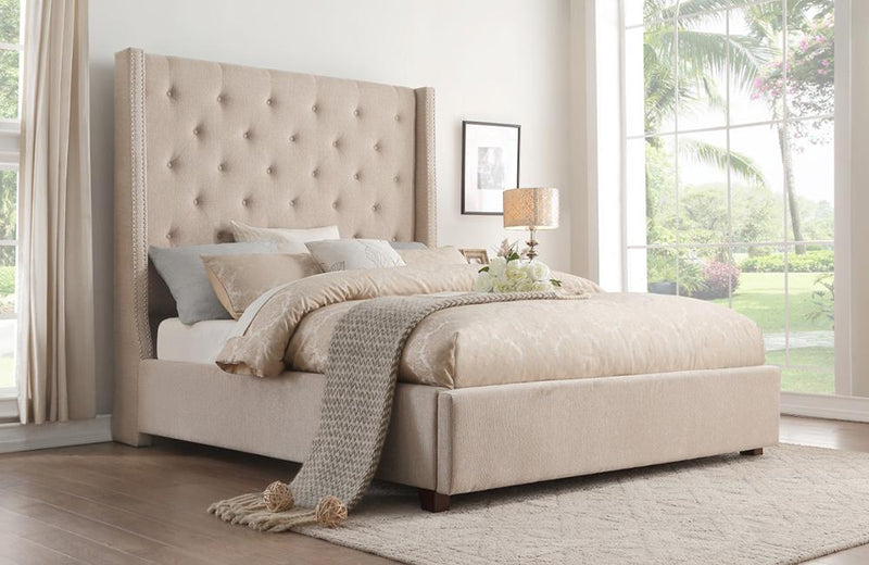 Zenna Beige Storage Bed