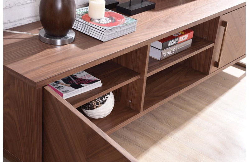 Chevron Modern Walnut TV Stand