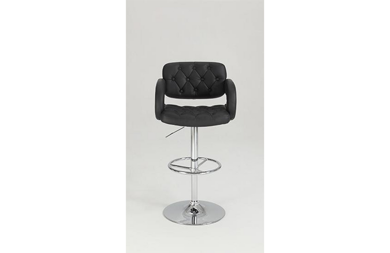 Hunter Tufted Back & Seat Adjustable Arm Stool Black