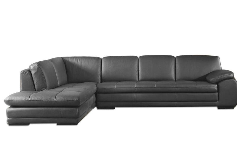 Santino Black Leather Sectional Sectional Sofa Black