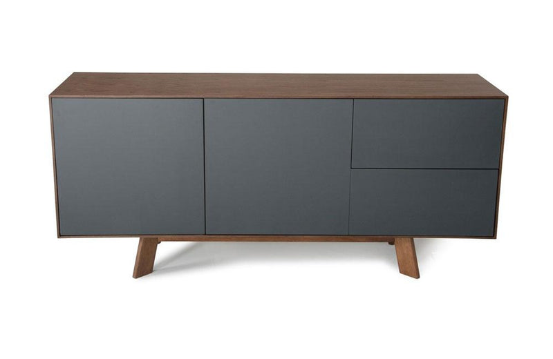 Weylyn Modern Charcoal Gray & Walnut Buffet