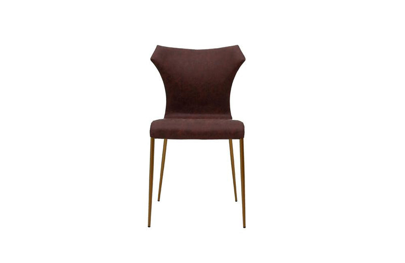 Marcia Modern Cognac & Antique Brass Dining Chair