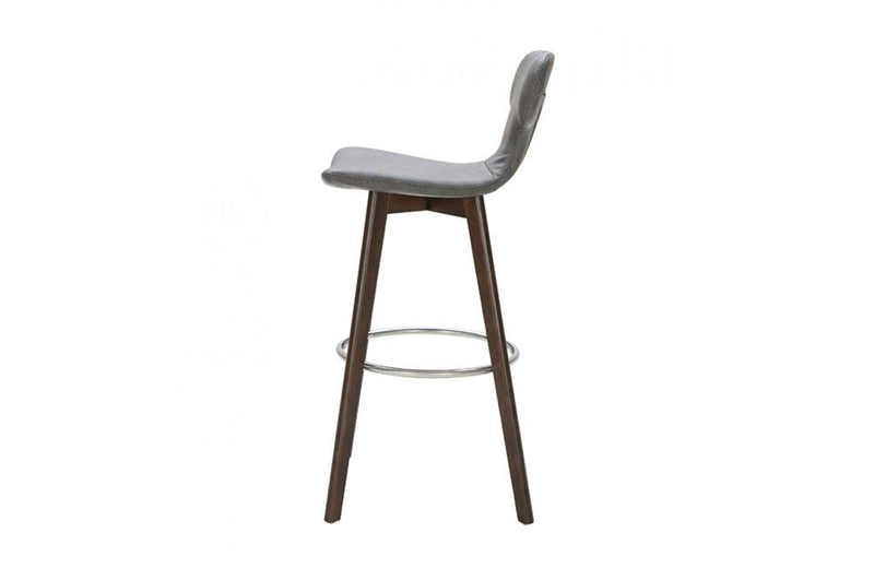 Zach Modern Eco-Leather Bar Stool Dark Gray