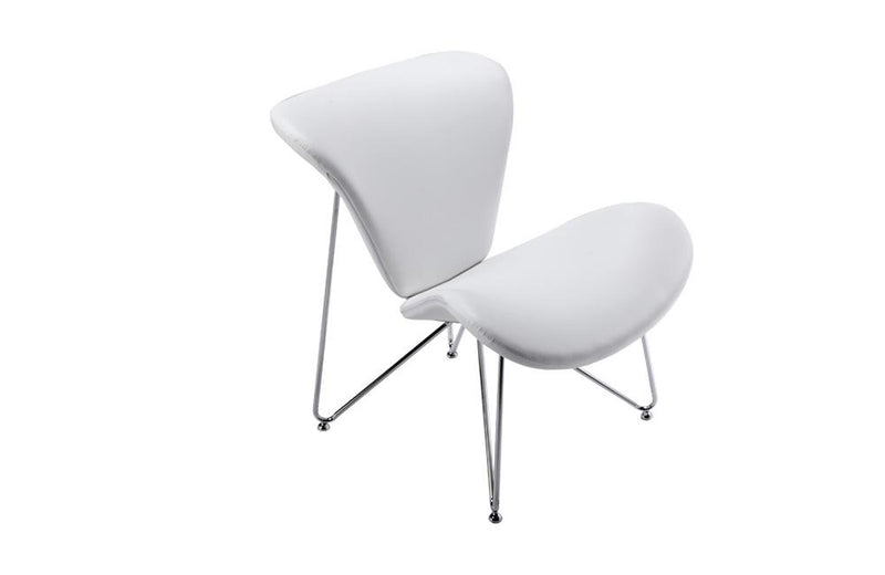 Decatur Contemporary White Leatherette Accent Chair