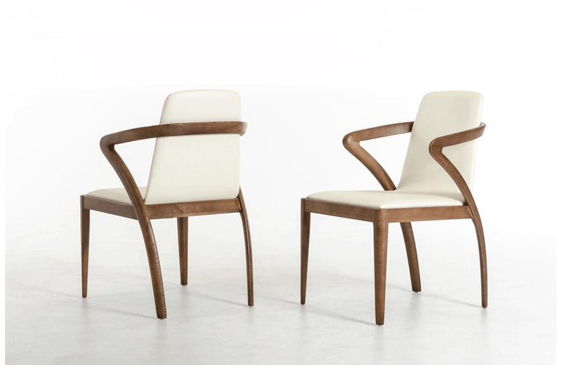 Falcon Modern Walnut and Cream Dining Chair