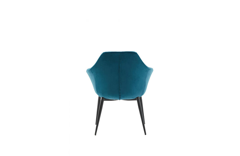 Modrest Wilson Modern Teal Velvet & Black Dining Chair