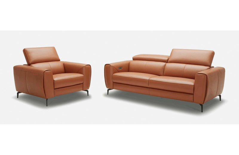 Scuzzo Caramel Reclining Leather Loveseat