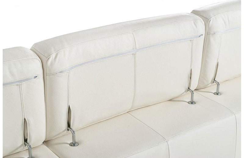 Wish Modern Leather Sectional Sofa White