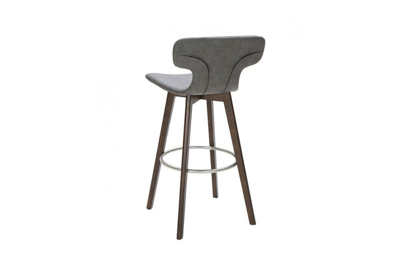 Zach Modern Eco-Leather Bar Stool Dark Gray