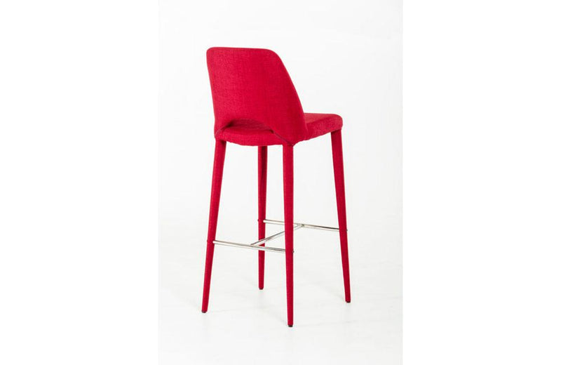 Williamette Modern Fabric Bar Stool Red