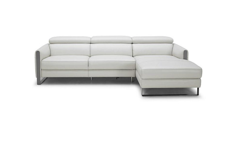 Alanzo White Reclining Leather Sectional Sofa