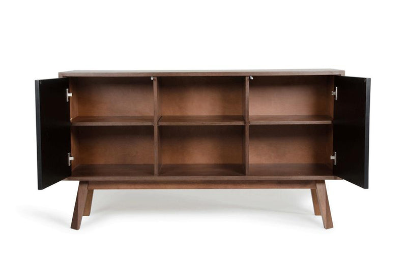 Laken Modern Walnut & Black Buffet