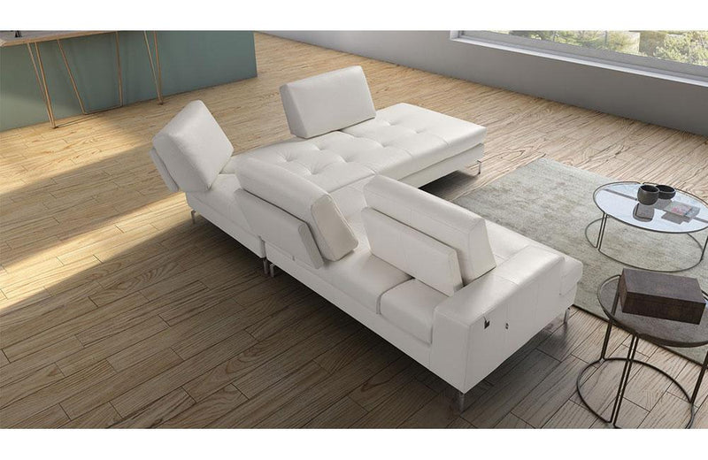 Voyager Modern Leather Sectional Sofa White