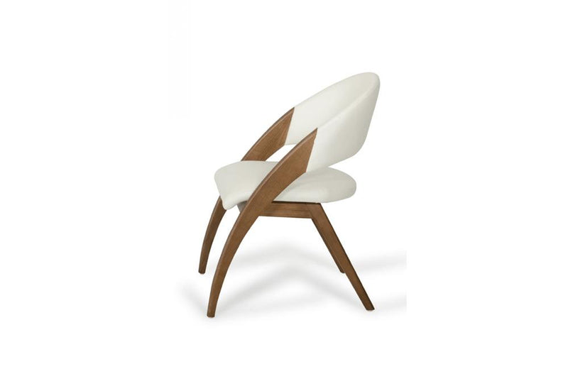 Lucas Modern Cream & Walnut Dining Chair