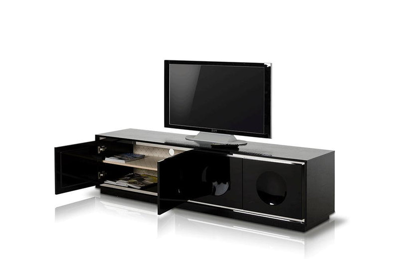 Grand Modern Black Lacquer TV Stand