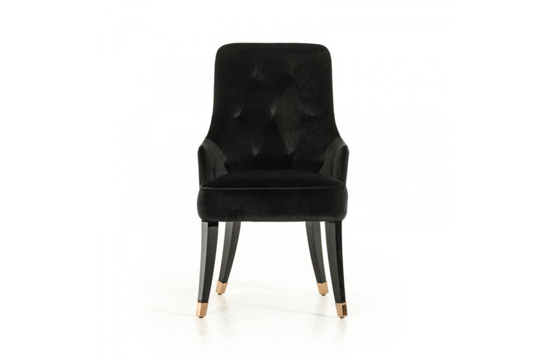 Larissa Velvet Fabric Dining Chair Black