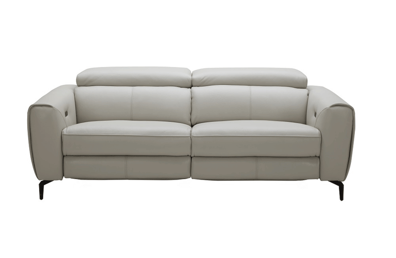 Scuzzo Light Gray Reclining Leather Sofa