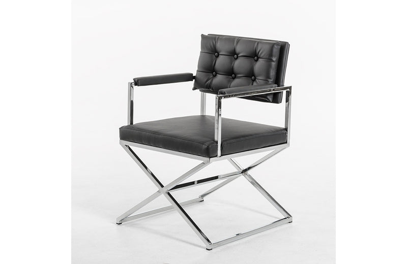 Modrest Cosme Modern Black Leatherette Dining Armchair