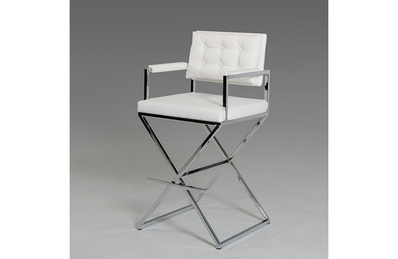 Modrest Coppola Modern White Leatherette Bar Stool