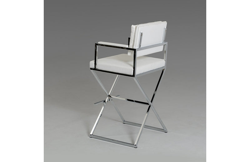 Modrest Coppola Modern White Leatherette Bar Stool