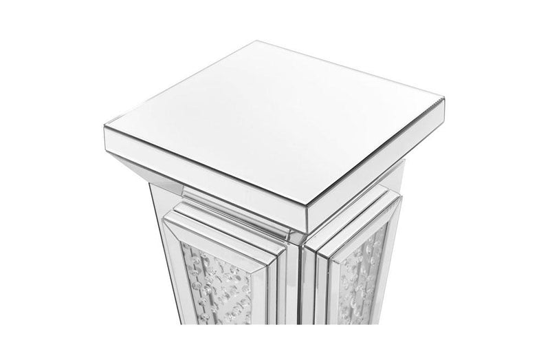 Modern Crystal End Table In Clear Mirror Finish