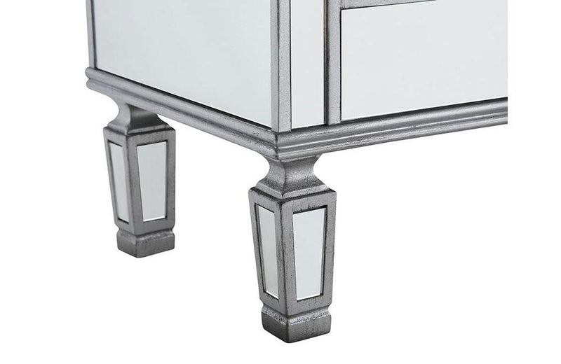 Modern 3 Drawer 4 Door Console Silver