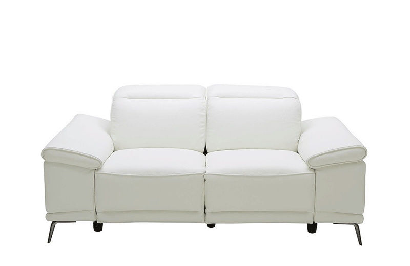 Baylee White Leather Premium Loveseat