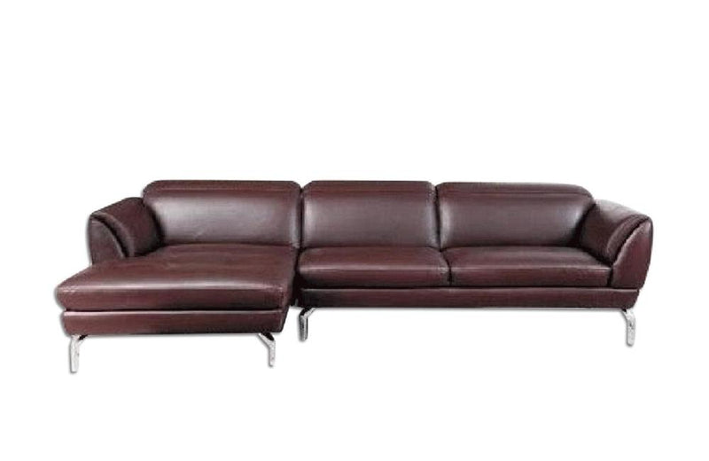 Nicola Brown Leather  Sectional Sofa