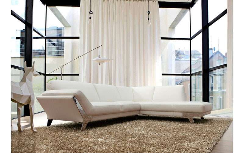 Divani Casa Lidia Modern White Italian Leather Sectional Sofa