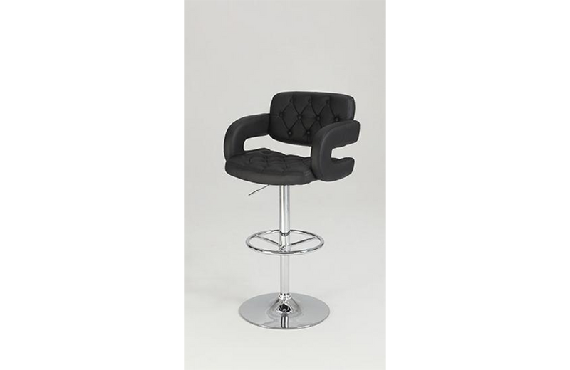 Hunter Tufted Back & Seat Adjustable Arm Stool Black