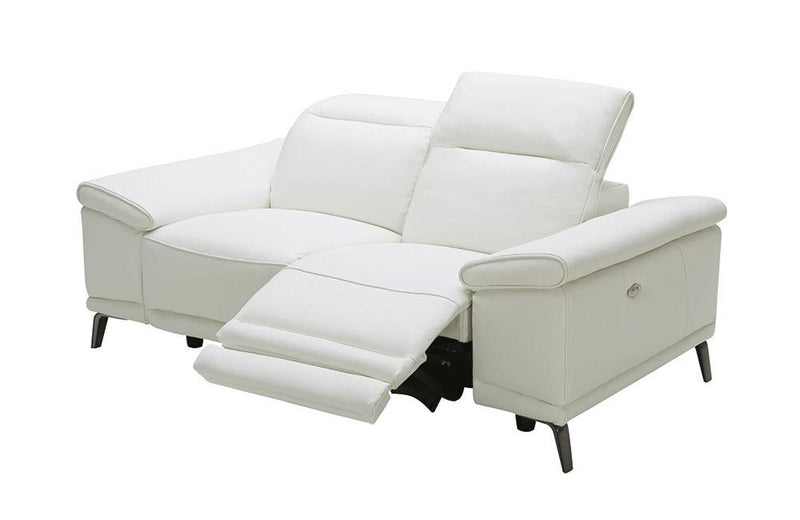 Baylee White Leather Premium Loveseat