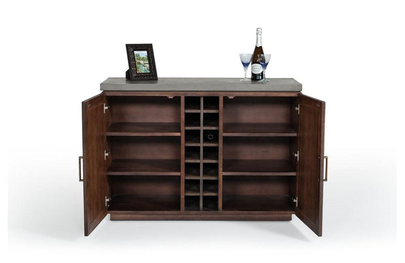 Modern Amos Concrete & Acacia Wine Cabinet