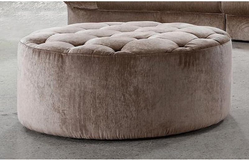 Cosmopolitan Modern Fabric Ottoman Beige