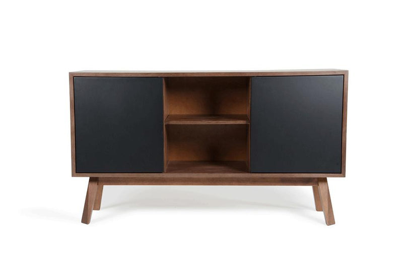 Laken Modern Walnut & Black Buffet