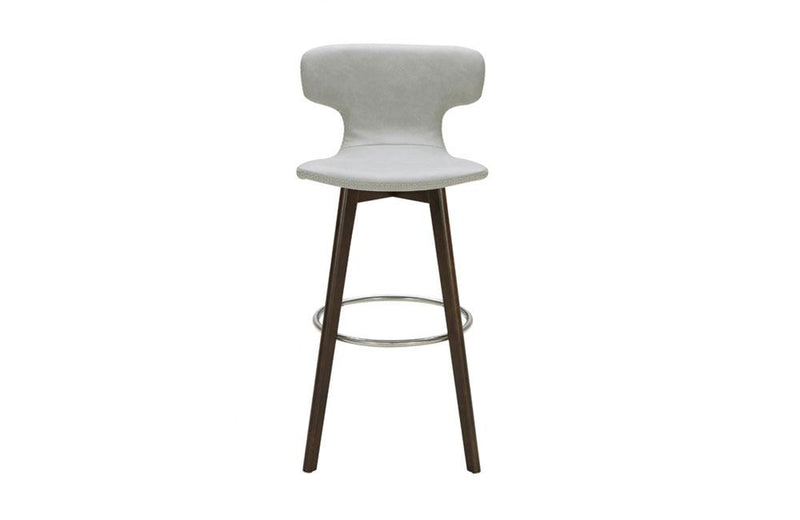 Zach Modern Eco-Leather Bar Stool Gray