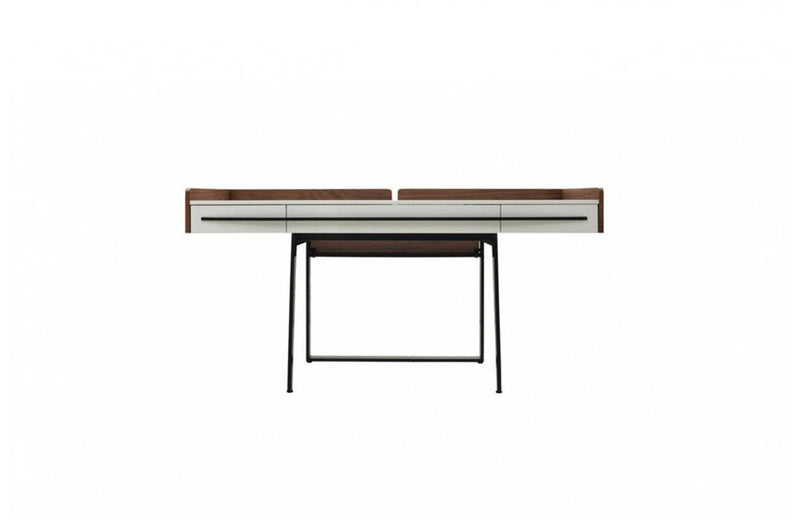 Branton Contemporary White & Walnut Office Desk