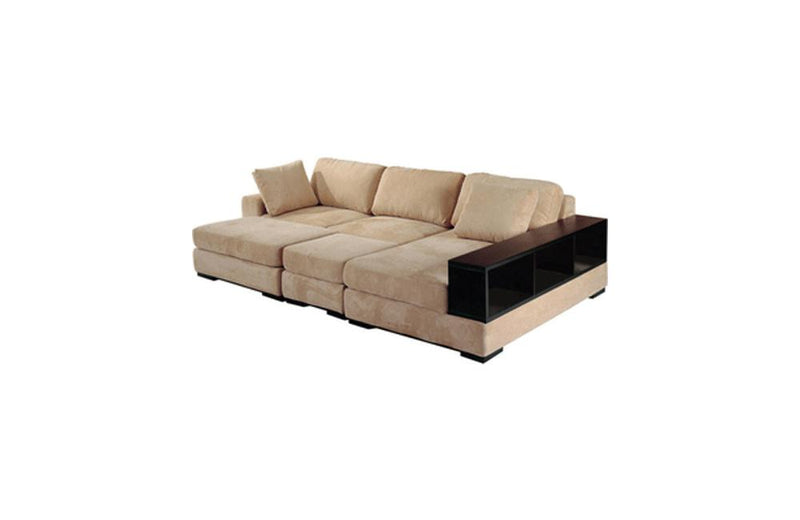 Justina Sectional Sofa Set with 2 Ottoman Beige