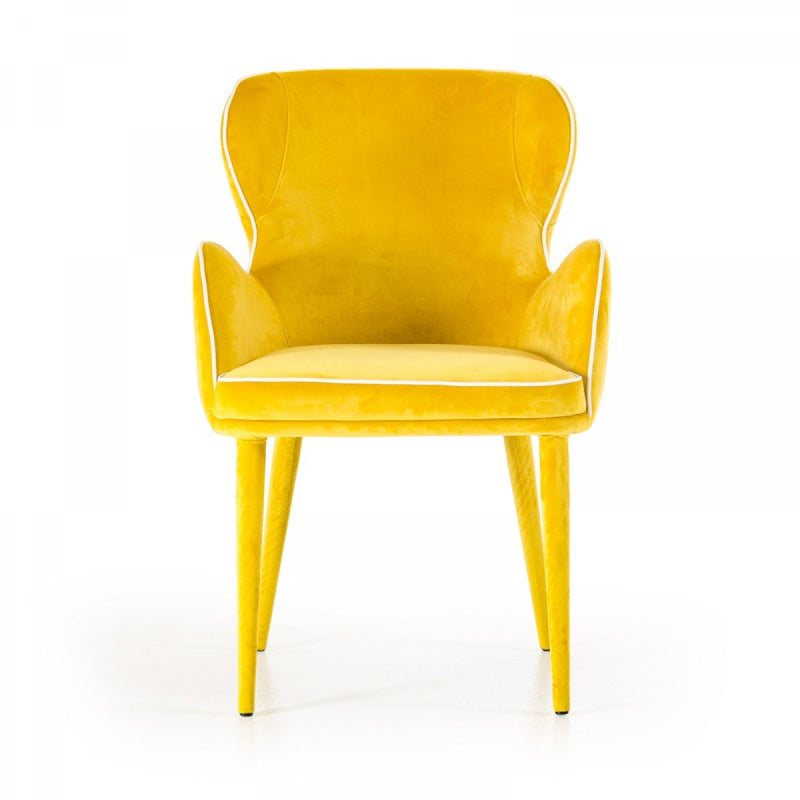 Tigard Modern Fabric Dining Chair Yellow